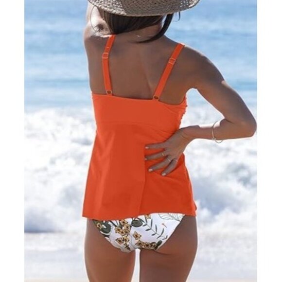 Beachsissi Tankini 2 Piece Swimwear Twist Front High Waisted Size Large - Picture 6 of 10